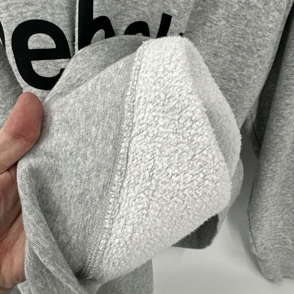 Reebok Hoodie Mens 2XL XXL Sweatshirt Gray Pullover Logo Long Sleeves - Picture 7 of 9